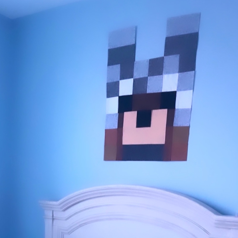 Large wolf dog Minecraft felt decal